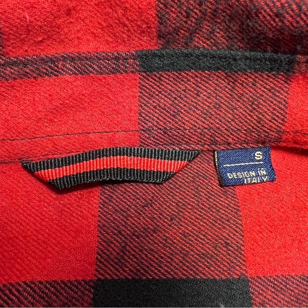 Design in Italy Red-Black Buffalo 🦬 Plaid Shirt-Size Small - Picture 3 of 7